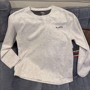 Billabong Sleepwear Gray Fleece Lounge Crew Pullover Cabin Sweater NWT Large